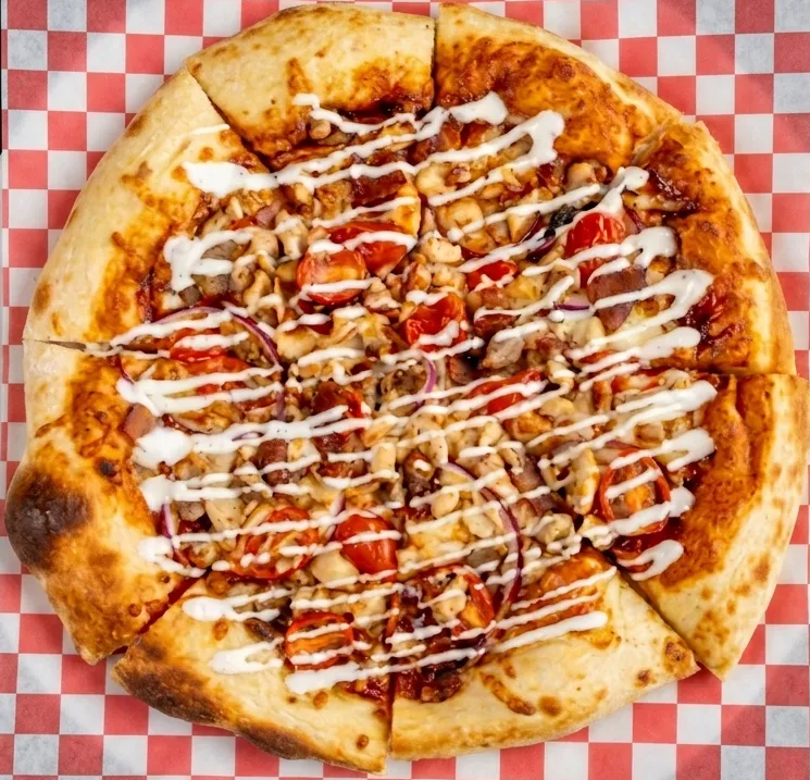 BBQ Bacon Chicken Ranch Pizza at Calgary Pub & Restaurant in SE Calgary, AB